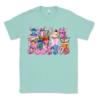 Seafoam stitch and lilo pink christmas coffee cups Classic Tee - AdoDesignShop