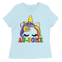 Baby Blue autism au some  unicorn Ladies Tee - AdoDesignShop