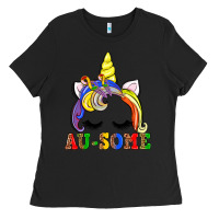 Black autism au some  unicorn Ladies Tee - AdoDesignShop