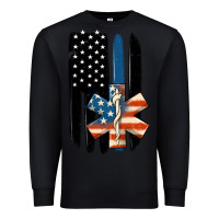 Black ems american flag Premium Sweatshirt - MaliasSmallBusiness