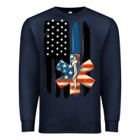 Navy ems american flag Premium Sweatshirt - MaliasSmallBusiness