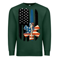 Sports Green ems american flag Premium Sweatshirt - MaliasSmallBusiness