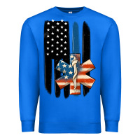True Royal ems american flag Premium Sweatshirt - MaliasSmallBusiness