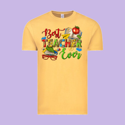 Best Teacher Ever Vintage Tee Designed By Texasbilliewilder