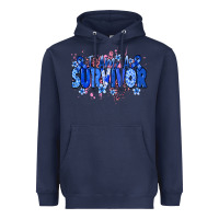 Navy I am a survivor Colon Cancer blue ribbon Heavyweight Hoodie - NancyCooperArtShop
