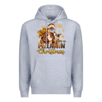 Heather Grey have a melanin christmas black santa Premium Hoodie - MaliasSmallBusiness