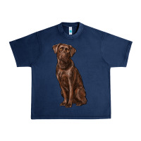 Navy labrador retriever Urban Heavy Tee - RanaPortraitStore
