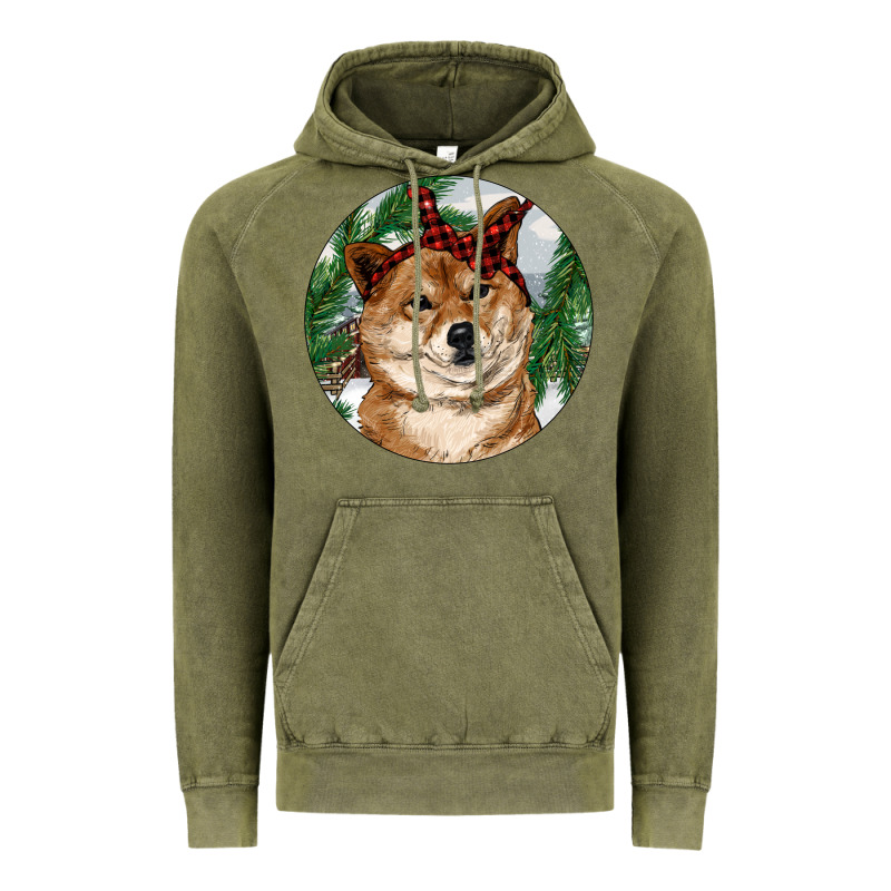 Shiba Inu Christmas Vintage Hoodie by RanaPortraitStore | Teevron