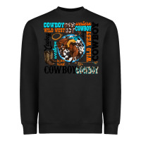 Black western cowboy wild west Heavyweight Sweatshirt - texasbilliewilder