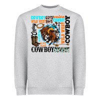 Heather Grey western cowboy wild west Heavyweight Sweatshirt - texasbilliewilder