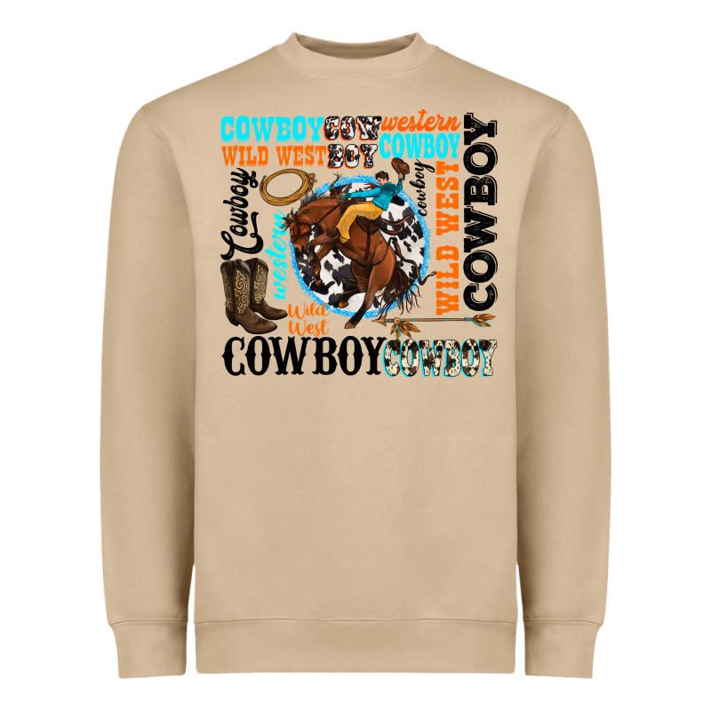 Western Cowboy Wild West Heavyweight Sweatshirt by texasbilliewilder | Teevron