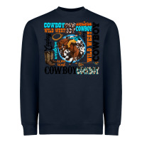 Navy western cowboy wild west Heavyweight Sweatshirt - texasbilliewilder