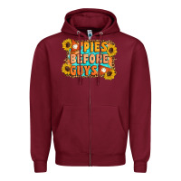 Burgundy Pies Before Guys Zipper Hoodie - Artiststas