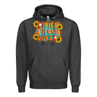 Charcoal Heather Pies Before Guys Zipper Hoodie - Artiststas