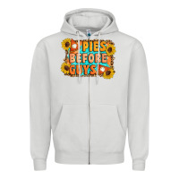 Dove Grey Pies Before Guys Zipper Hoodie - Artiststas