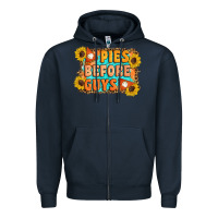 Navy Pies Before Guys Zipper Hoodie - Artiststas
