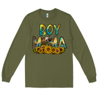 Army Green boy mama Long Sleeve Tee - CowhideDigitalArt