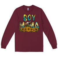Burgundy boy mama Long Sleeve Tee - CowhideDigitalArt