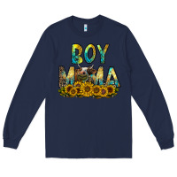 Navy boy mama Long Sleeve Tee - CowhideDigitalArt