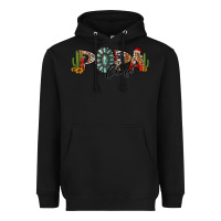 Black western christmas papa claus sunflowers and cactus Heavyweight Hoodie - Jasminsmagicworld