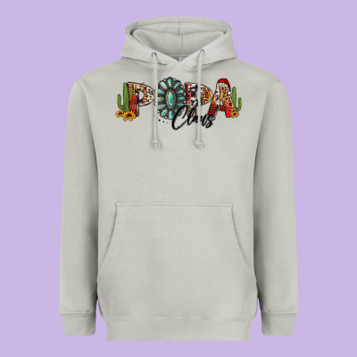 Western Christmas Papa Claus Sunflowers And Cactus Heavyweight Hoodie Designed By Jasminsmagicworld