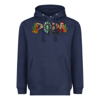 Navy western christmas papa claus sunflowers and cactus Heavyweight Hoodie - Jasminsmagicworld