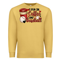 Antique Gold i run on coffee and baseball Premium Sweatshirt - MaliasSmallBusiness