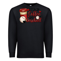 Black i run on coffee and baseball Premium Sweatshirt - MaliasSmallBusiness