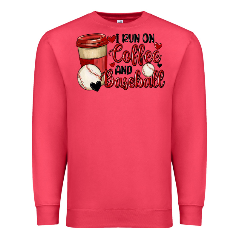 I Run On Coffee And Baseball Premium Sweatshirt by MaliasSmallBusiness | Teevron