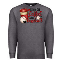 Charcoal Heather i run on coffee and baseball Premium Sweatshirt - MaliasSmallBusiness