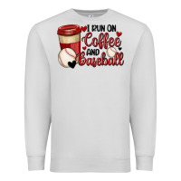 Dove Grey i run on coffee and baseball Premium Sweatshirt - MaliasSmallBusiness