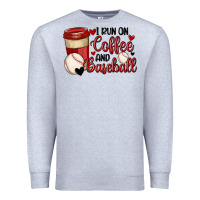 Heather Grey i run on coffee and baseball Premium Sweatshirt - MaliasSmallBusiness