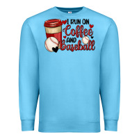 Ocean Blue i run on coffee and baseball Premium Sweatshirt - MaliasSmallBusiness