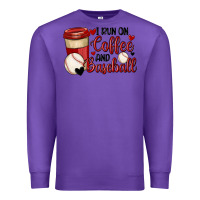 Purple i run on coffee and baseball Premium Sweatshirt - MaliasSmallBusiness