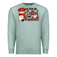 Seafoam i run on coffee and baseball Premium Sweatshirt - MaliasSmallBusiness