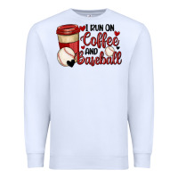 White i run on coffee and baseball Premium Sweatshirt - MaliasSmallBusiness