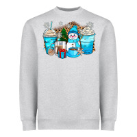 Heather Grey winter snowman coffee cups Heavyweight Sweatshirt - Zillion Design Studio