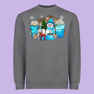 Heavyweight Sweatshirt winter snowman coffee cups