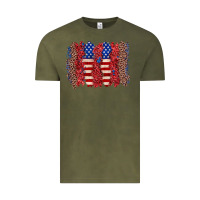 Vintage Olive 4th of july brushstroke Vintage Tee - Zillion Design Studio
