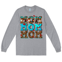 Heather Grey mom mom mom Long Sleeve Tee - AdoDesignShop