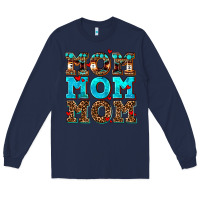 Navy mom mom mom Long Sleeve Tee - AdoDesignShop