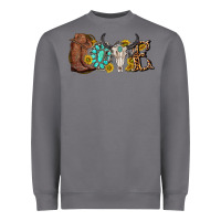 Storm western love bull skull with gemstone and sunflowe Heavyweight Sweatshirt - texasbilliewilder
