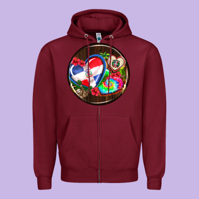 Dominican Republic Coasters Zipper Hoodie Designed By Adodesignshop