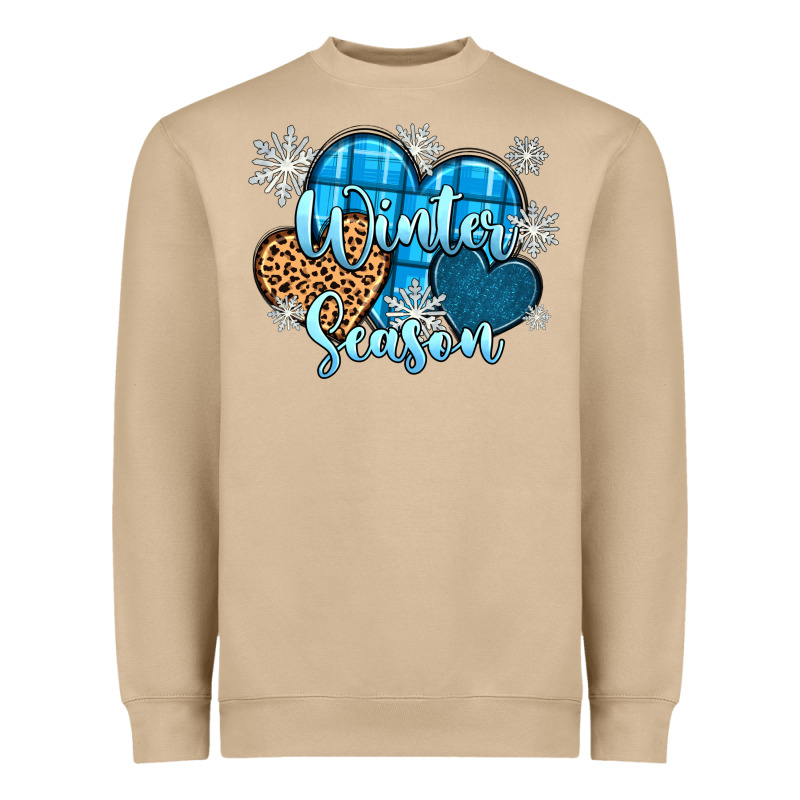 Snow Hearts Winter Season Heavyweight Sweatshirt by Zillion Design Studio | Teevron