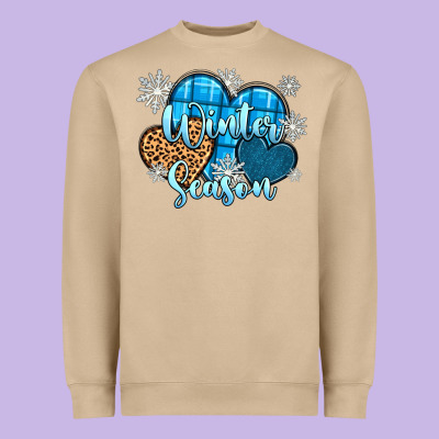 Heavyweight Sweatshirt snow hearts winter season