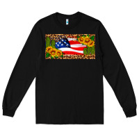 Black usa flag and cactus license plate Long Sleeve Tee - HRA Design Shop