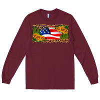 Burgundy usa flag and cactus license plate Long Sleeve Tee - HRA Design Shop