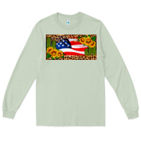 Matcha usa flag and cactus license plate Long Sleeve Tee - HRA Design Shop