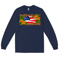 Navy usa flag and cactus license plate Long Sleeve Tee - HRA Design Shop