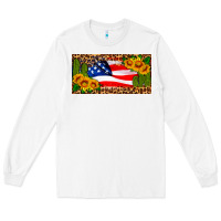 White usa flag and cactus license plate Long Sleeve Tee - HRA Design Shop